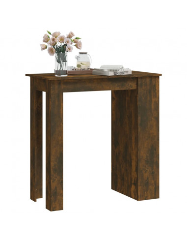 Tavolo Bar con Ripiani Rovere Fumo 102x50x103,5cm in Truciolato