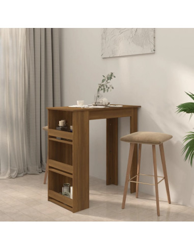 Tavolino da Bar con Ripiani Marrone Rovere 102x50x103,5 cm