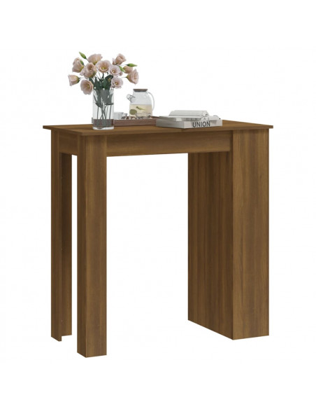Tavolino da Bar con Ripiani Marrone Rovere 102x50x103,5 cm