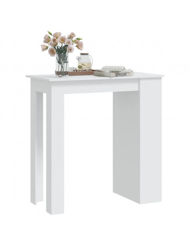 Tavolino da Bar con Mensole Bianco 102x50x103,5 cm Truciolato