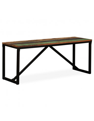 Panca in Legno Massello di Recupero 110x35x45 cm