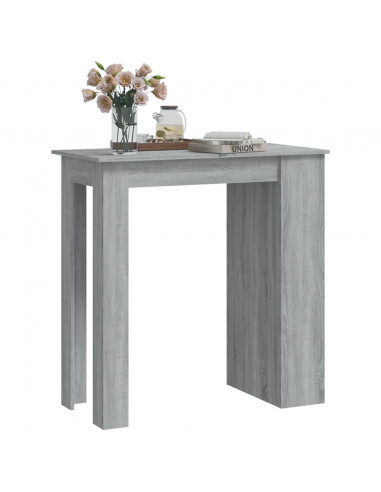 Tavolo Bar con Ripiani Grigio Sonoma 102x50x103,5cm Truciolato