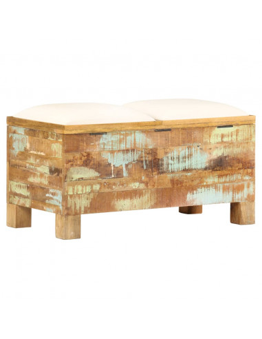 Cassapanca in Legno Massello di Recupero 80x40x40 cm