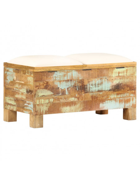 Cassapanca in Legno Massello di Recupero 80x40x40 cm