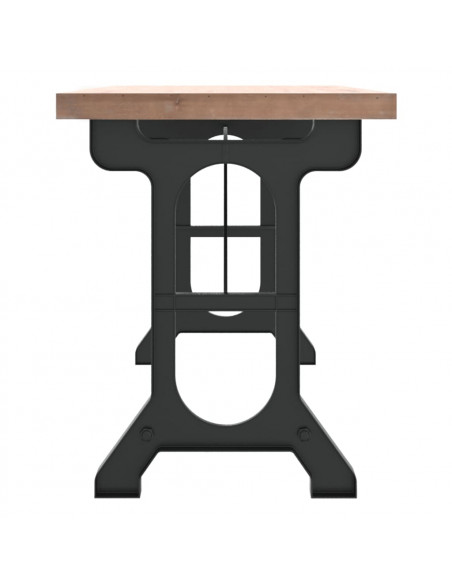 Tavolo da Pranzo 110x65x82cm in Legno Massello di Abete e Ferro