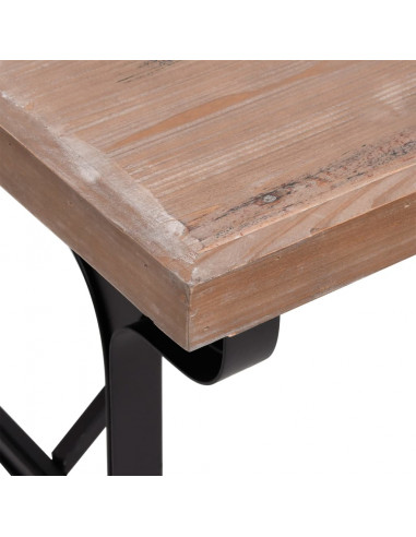 Tavolo da Pranzo 110x65x82cm in Legno Massello di Abete e Ferro