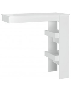 Bancone da Muro Bianco Lucido 102x45x103,5 cm Legno Compensato 2