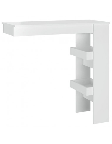 Bancone da Muro Bianco Lucido 102x45x103,5 cm Legno Compensato