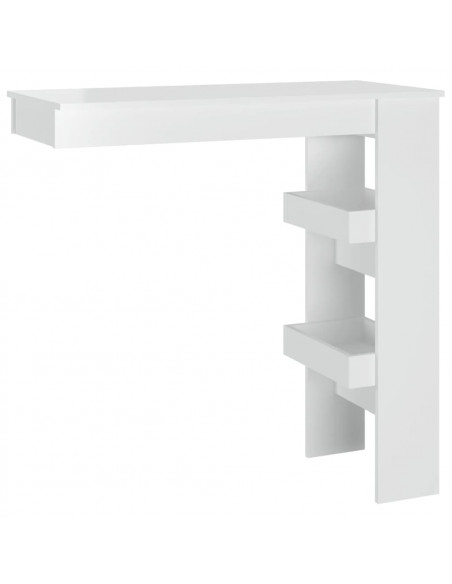 Bancone da Muro Bianco Lucido 102x45x103,5 cm Legno Compensato