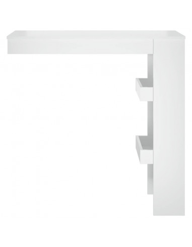 Bancone da Muro Bianco Lucido 102x45x103,5 cm Legno Compensato