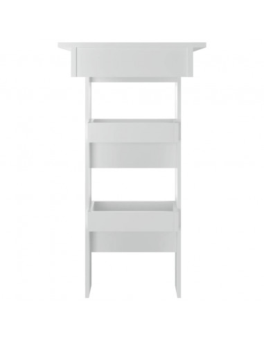 Bancone da Muro Bianco Lucido 102x45x103,5 cm Legno Compensato