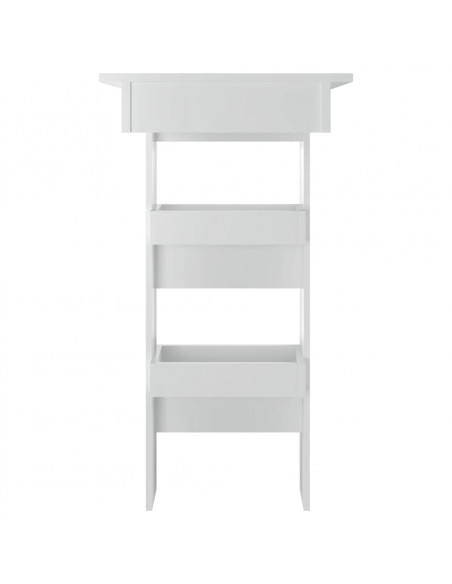 Bancone da Muro Bianco Lucido 102x45x103,5 cm Legno Compensato