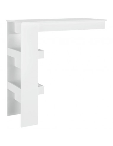 Bancone da Muro Bianco Lucido 102x45x103,5 cm Legno Compensato