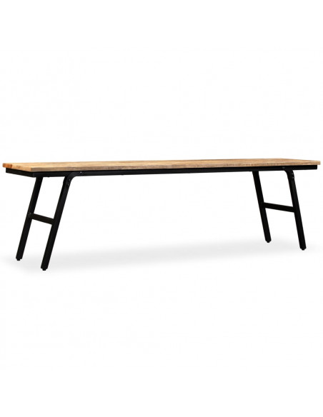 Panca in Legno di Teak di Recupero e Acciaio 160x35x45 cm