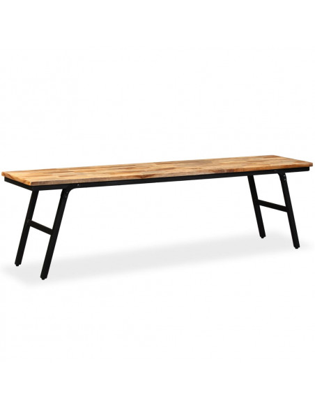 Panca in Legno di Teak di Recupero e Acciaio 160x35x45 cm