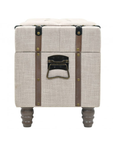 Set Cassapanche 3 pz in Legno Massello e Acciaio 112x37x45 cm