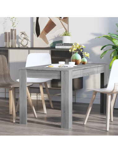 Tavolo da Pranzo Grigio Sonoma 140x74,5x76 cm Legno Multistrato