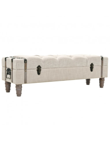 Cassapanca in Legno Massello e Acciaio 111x34x37 cm