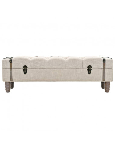 Cassapanca in Legno Massello e Acciaio 111x34x37 cm