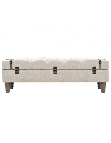 Cassapanca in Legno Massello e Acciaio 111x34x37 cm