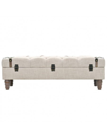 Cassapanca in Legno Massello e Acciaio 111x34x37 cm