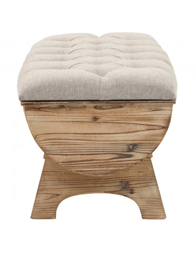 Cassapanca in Legno Massello e Tessuto 103x51x44 cm