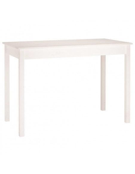 Tavolo da Pranzo Bianco 110x55x75 cm in Legno Massello di Pino