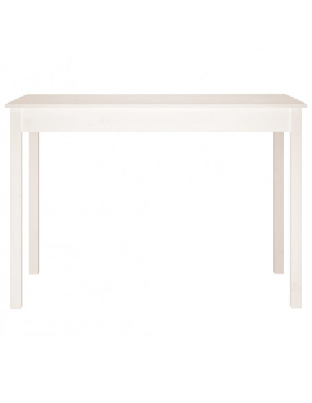 Tavolo da Pranzo Bianco 110x55x75 cm in Legno Massello di Pino