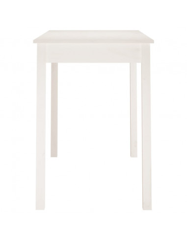 Tavolo da Pranzo Bianco 110x55x75 cm in Legno Massello di Pino