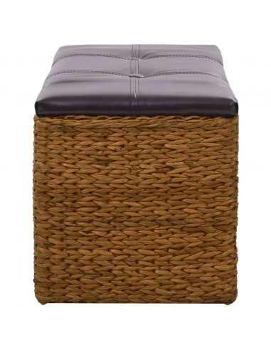 Panca in Giunco con 2 Ceste 71x40x42 cm Marrone