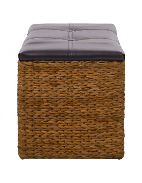 Panca in Giunco con 2 Ceste 71x40x42 cm Marrone