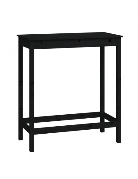 Tavolo da Bar Nero 100x50x110 cm in Legno Massello di Pino