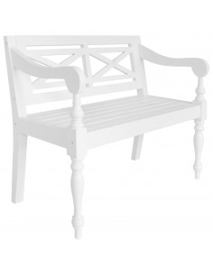 Panchina Batavia 98 cm in Legno Massello di Mogano Bianca 2