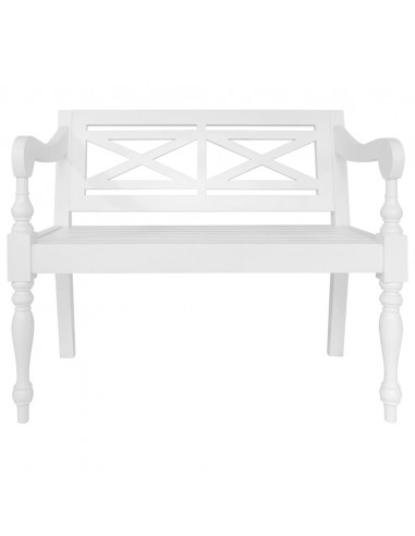 Panchina Batavia 98 cm in Legno Massello di Mogano Bianca