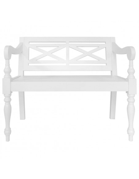 Panchina Batavia 98 cm in Legno Massello di Mogano Bianca