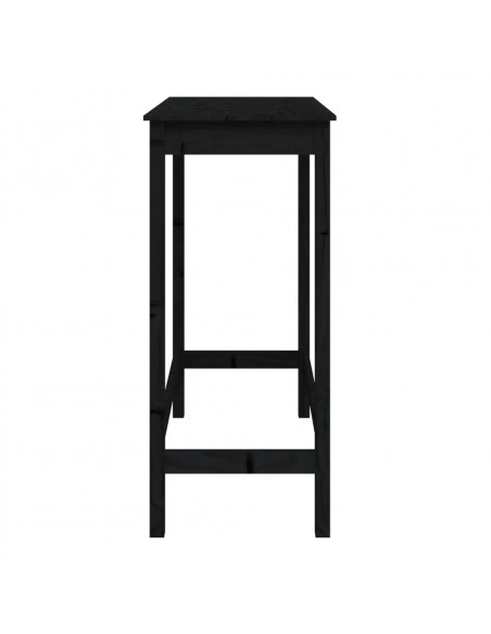Tavolo da Bar Nero 100x50x110 cm in Legno Massello di Pino