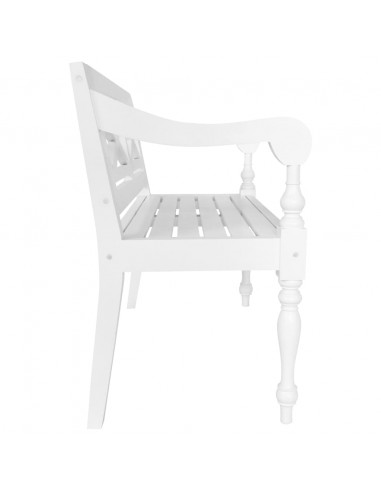 Panchina Batavia 98 cm in Legno Massello di Mogano Bianca