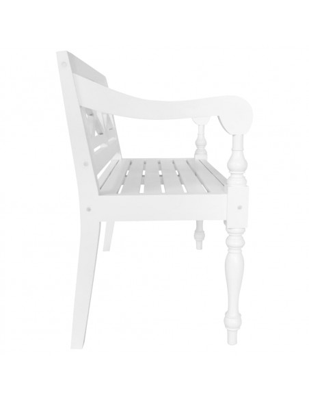 Panchina Batavia 98 cm in Legno Massello di Mogano Bianca