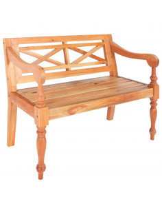 vidXL Panchina Batavia 98 cm Legno Massello di Mogano Marrone Chiaro 2