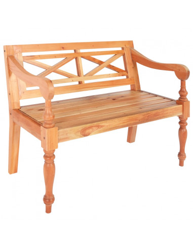 vidXL Panchina Batavia 98 cm Legno Massello di Mogano Marrone Chiaro