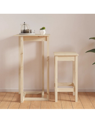 Tavolo da Bar 60x60x110 cm in Legno Massello di Pino