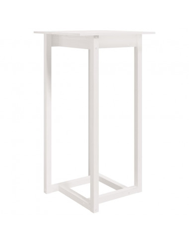 Tavolo da Bar Bianco 60x60x110 cm in Legno Massello di Pino