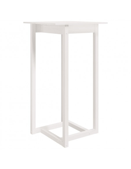 Tavolo da Bar Bianco 60x60x110 cm in Legno Massello di Pino
