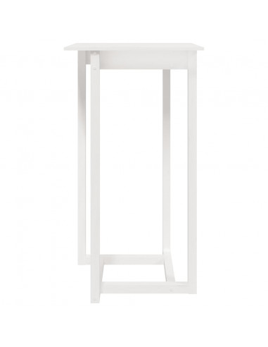Tavolo da Bar Bianco 60x60x110 cm in Legno Massello di Pino