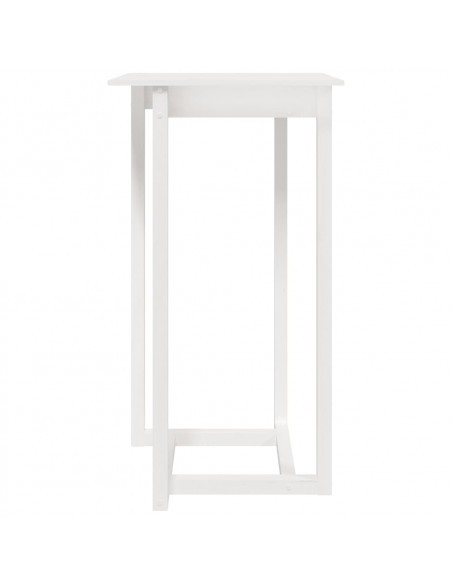 Tavolo da Bar Bianco 60x60x110 cm in Legno Massello di Pino