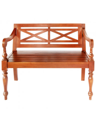 Panchina Batavia 98 cm Legno Massello di Mogano Marrone Scuro