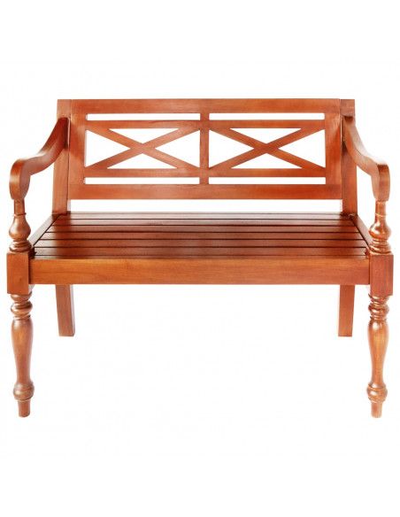 Panchina Batavia 98 cm Legno Massello di Mogano Marrone Scuro