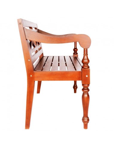 Panchina Batavia 98 cm Legno Massello di Mogano Marrone Scuro