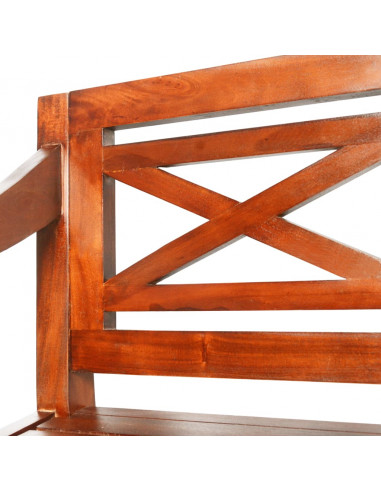 Panchina Batavia 98 cm Legno Massello di Mogano Marrone Scuro