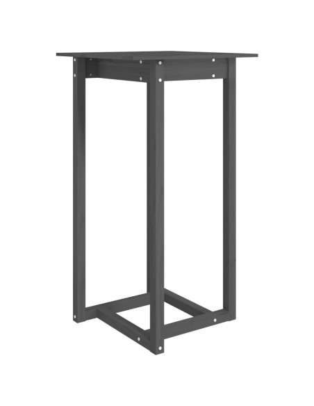 Tavolo da Bar Grigio 60x60x110 cm in Legno Massello di Pino